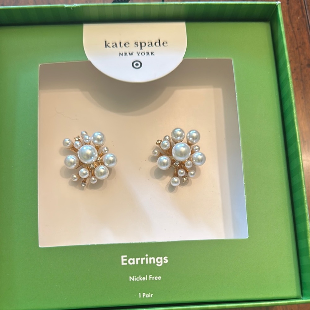 Kate Spade for target Pearl and Gold Cluster Earrings